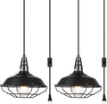 2 Pack Black Metal Wire Cage Plug in Pendant Light P402253