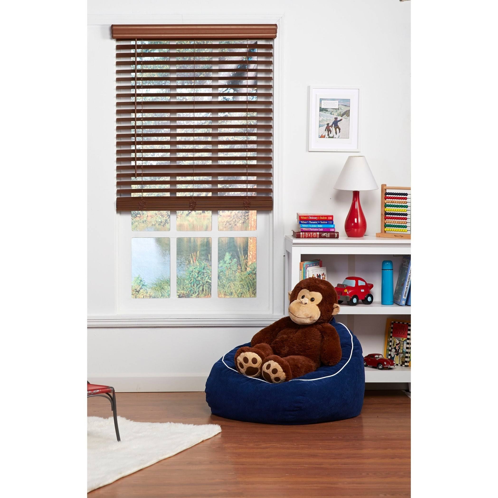 Dark Oak Cordless Faux Wood Blind P39145