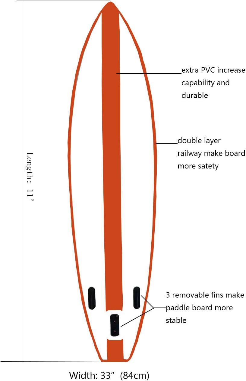 Inflatable 11'×33×6 SUP Stand Up Paddle Board C3648
