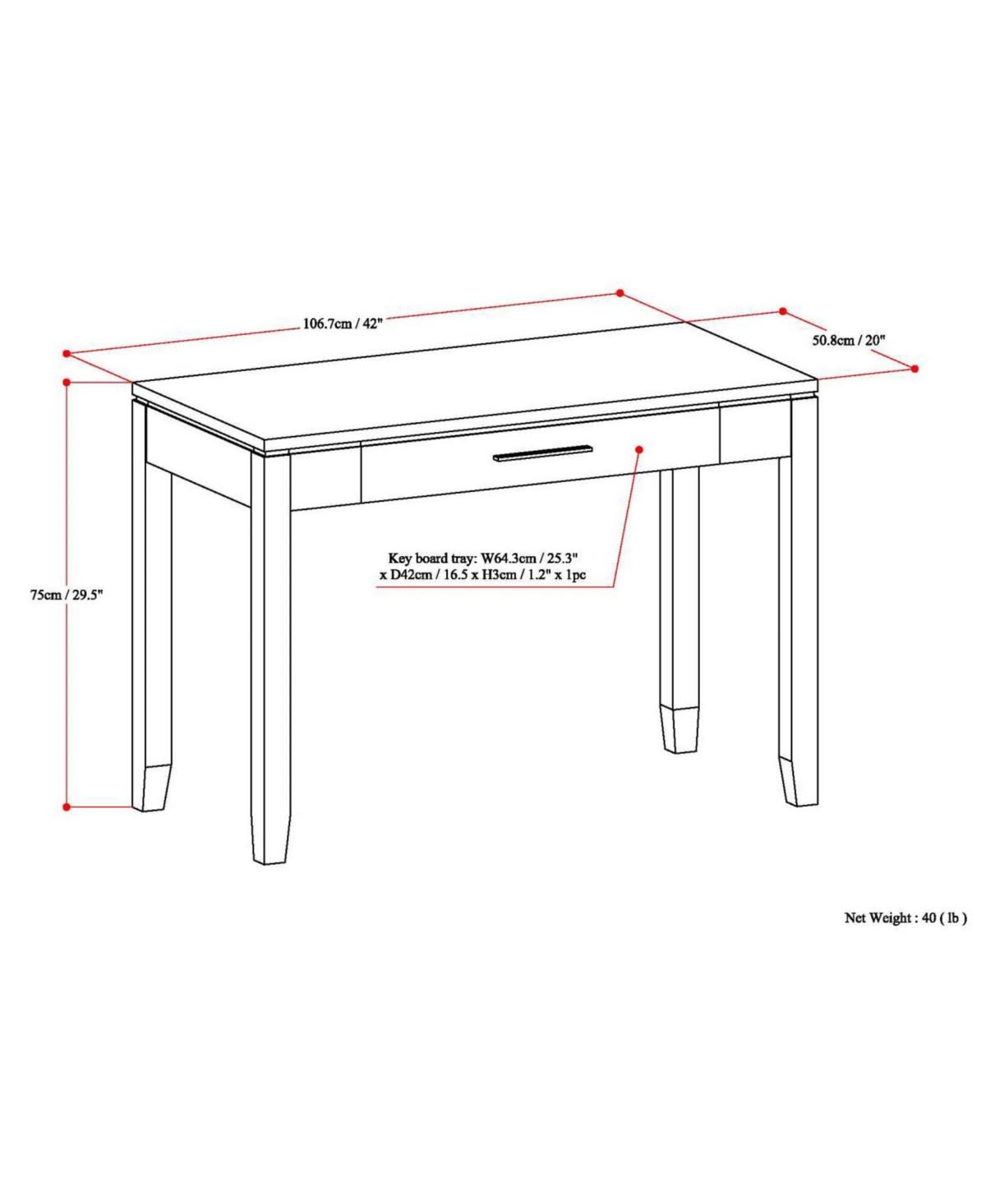 Russet Brown Solid Wood Home Office Desk O26904