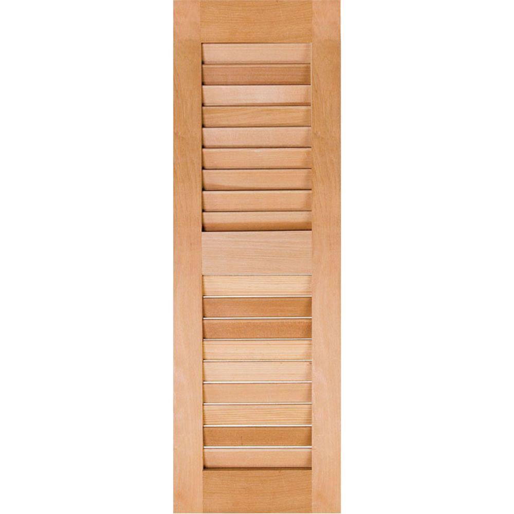 15x22W x 30x22H Unfinished Pine Open Louvered Shutters (Per Pair) P581081