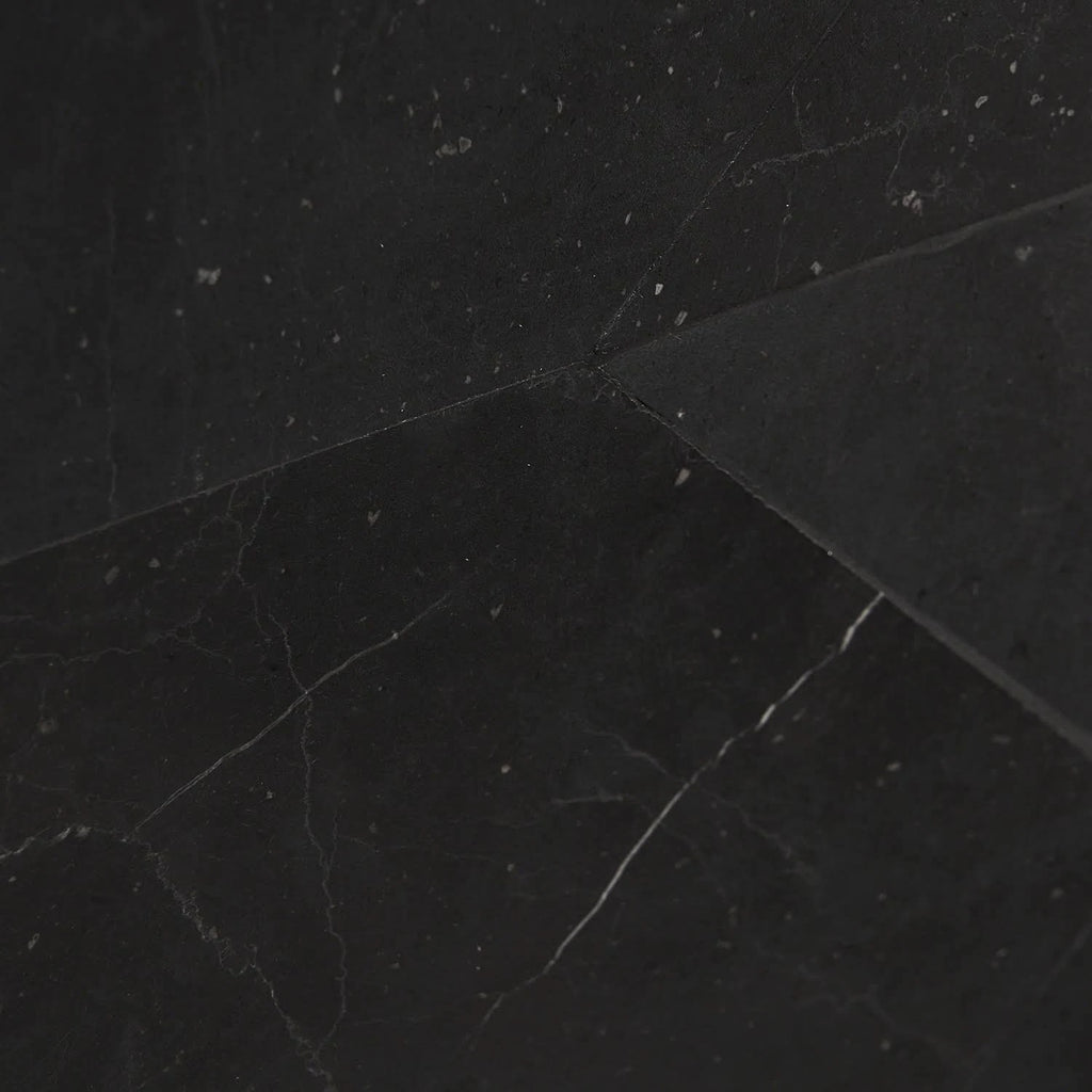 Nero Marquina 3x12 Chevron Honed Marble Tile L459