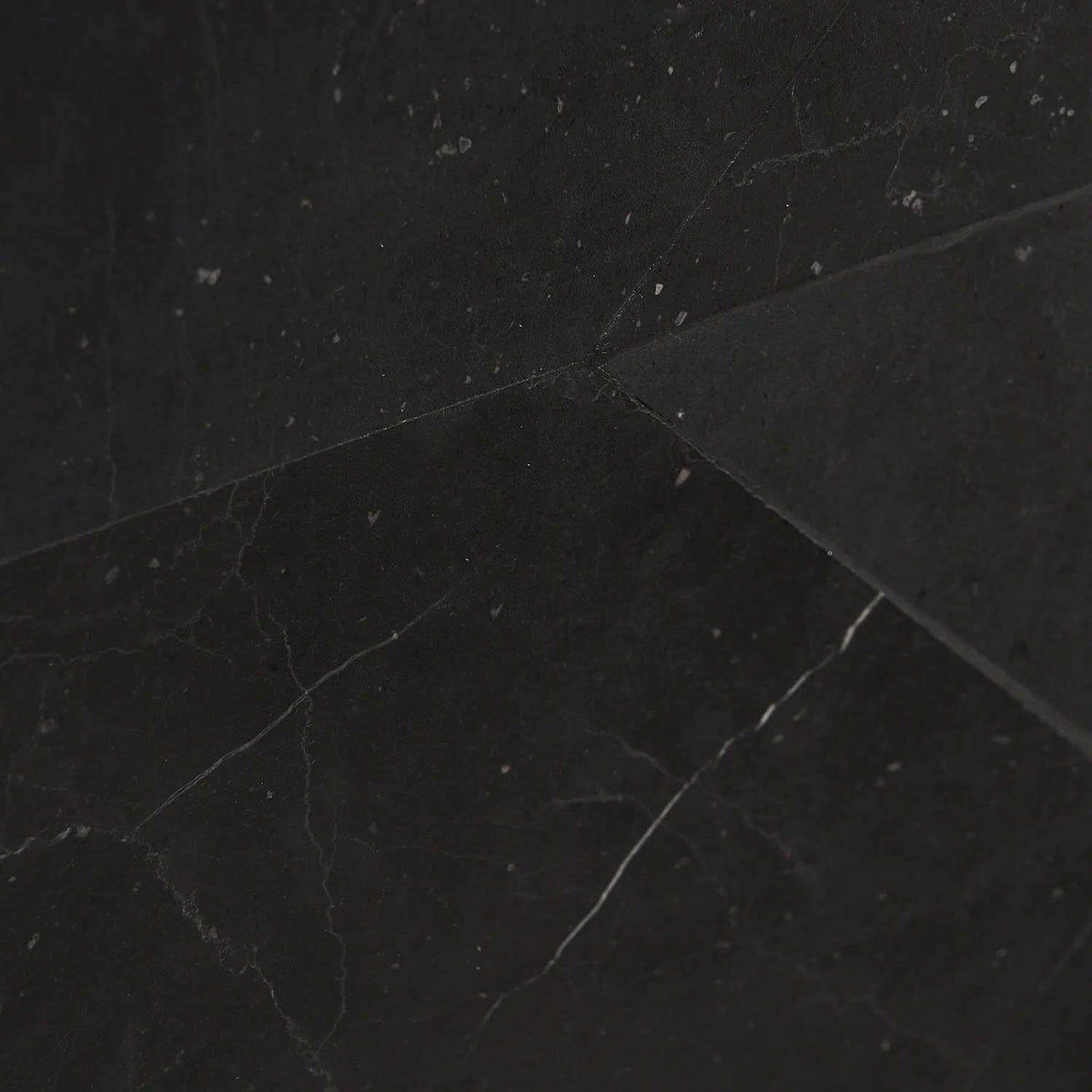 Nero Marquina 3x12 Chevron Honed Marble Tile L459