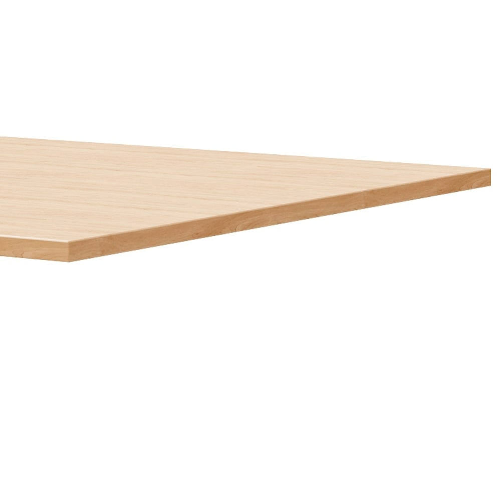 Square Pedestal Table with Teak Top and Silver Base D37412