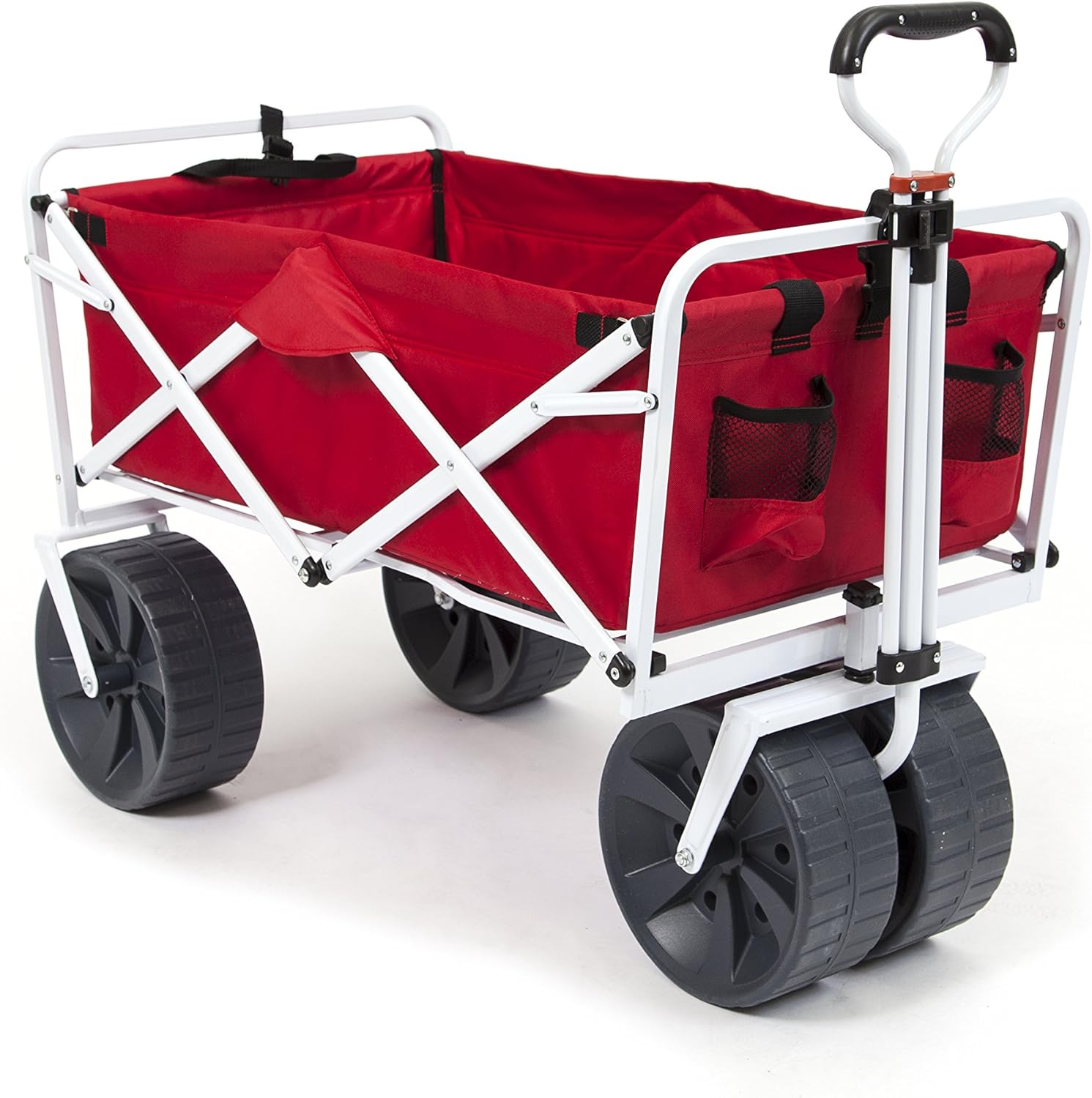 American Flag Pattern Collapsible Outdoor Beach Wagon with Side Table T50017