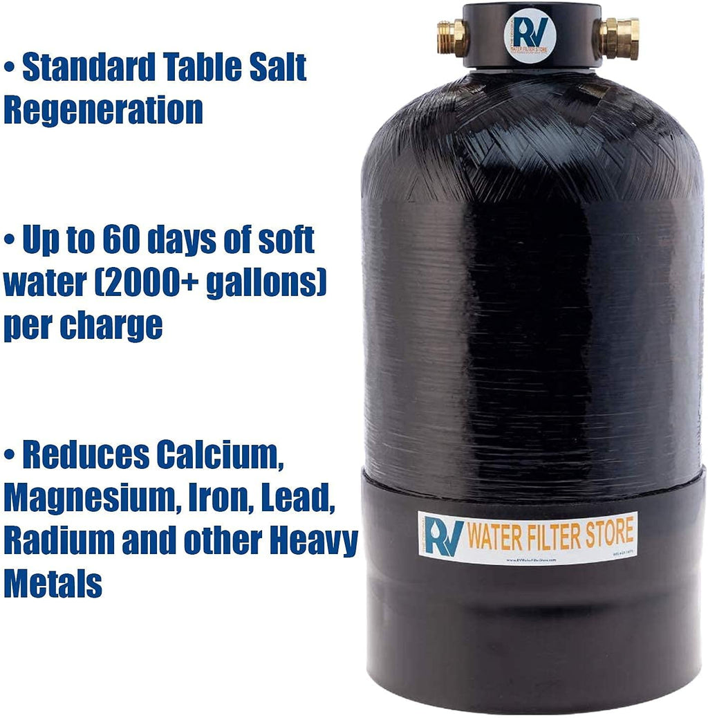 RV Water Softener Portable 16,000 Grain 3/4" Fittings P592626