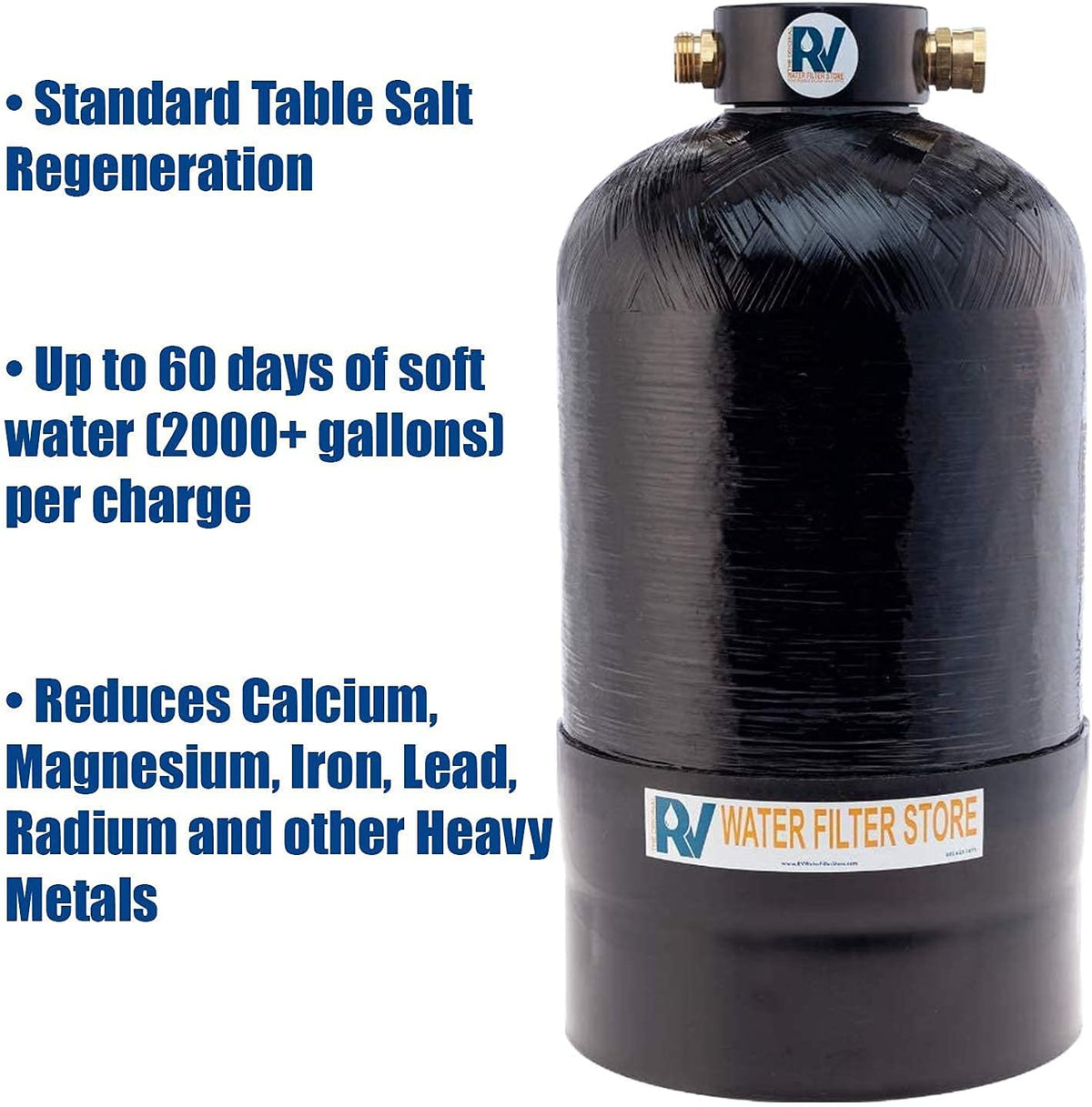 RV Water Softener Portable 16,000 Grain 3/4" Fittings P592626