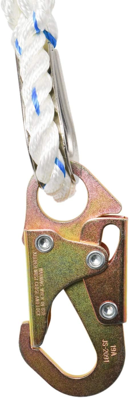 5/8 Inch 150ft Fall Protection Vertical Lifeline Rope with Snap Hook P69952