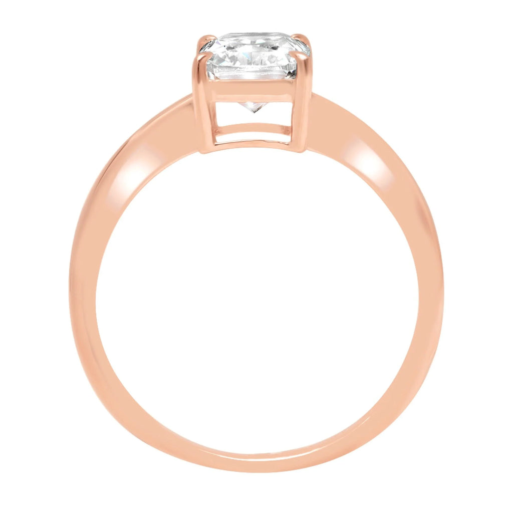 18K Rose Gold Solitaire Diamond Engagement Ring size 6 D526597