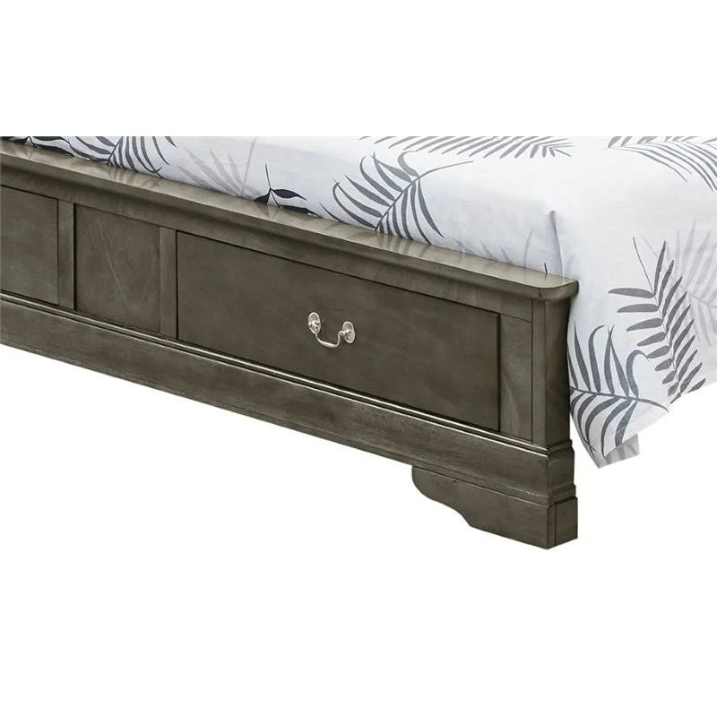 Queen Storage Bed in Gray T7489