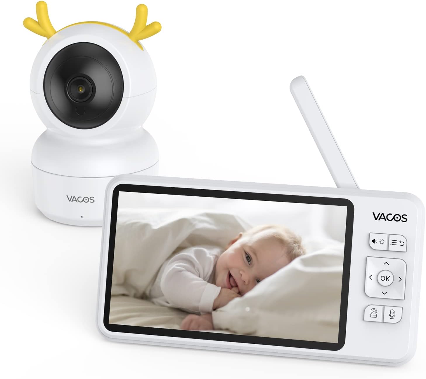 5'' Baby Monitor with Camera and Audio, Night Vision, 2-Way Audio W487