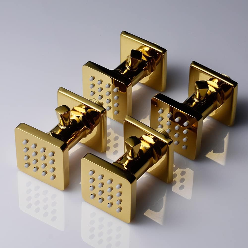 4 PCS Polished Gold Solid Brass Body Sprayer Shower Head C50409