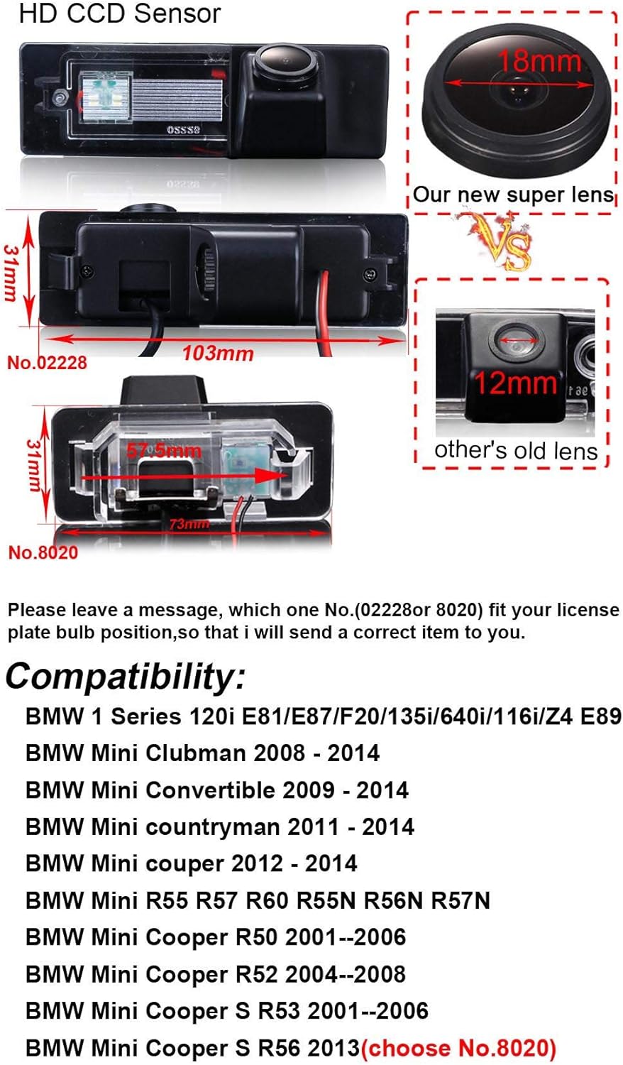 Waterproof 170° Rear View Backup Camera Pack of 2 W2182