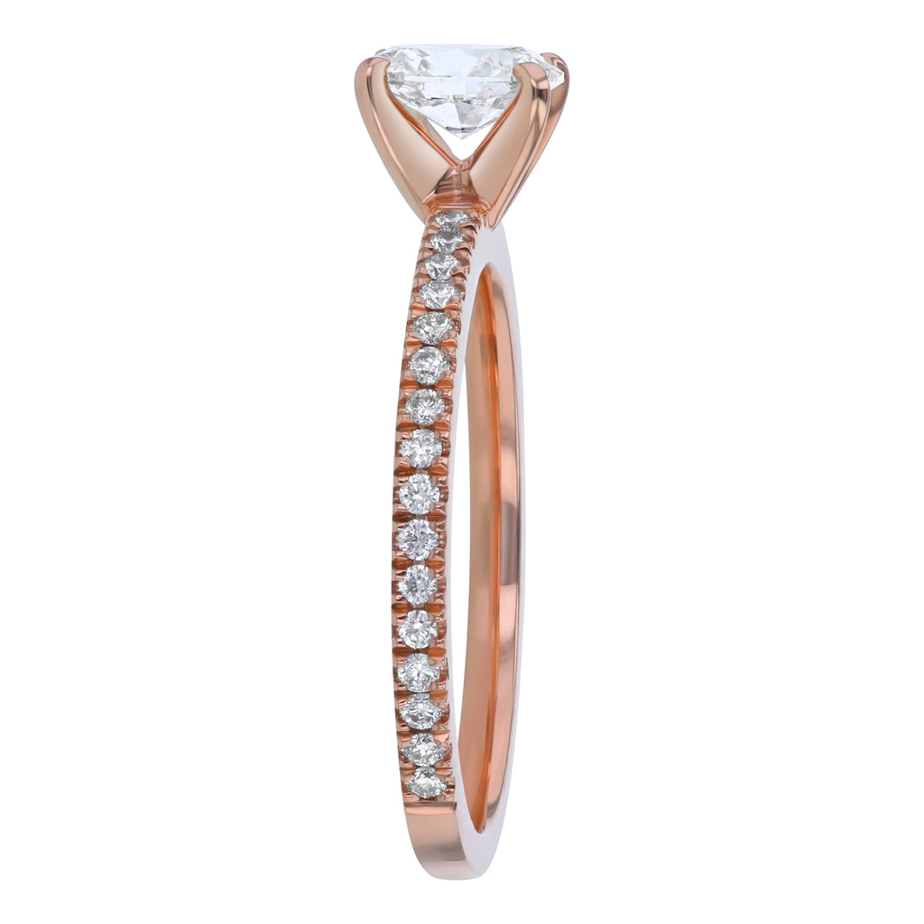 14K Rose Gold 3/4 cttw. Oval-cut Engagement Ring F864731