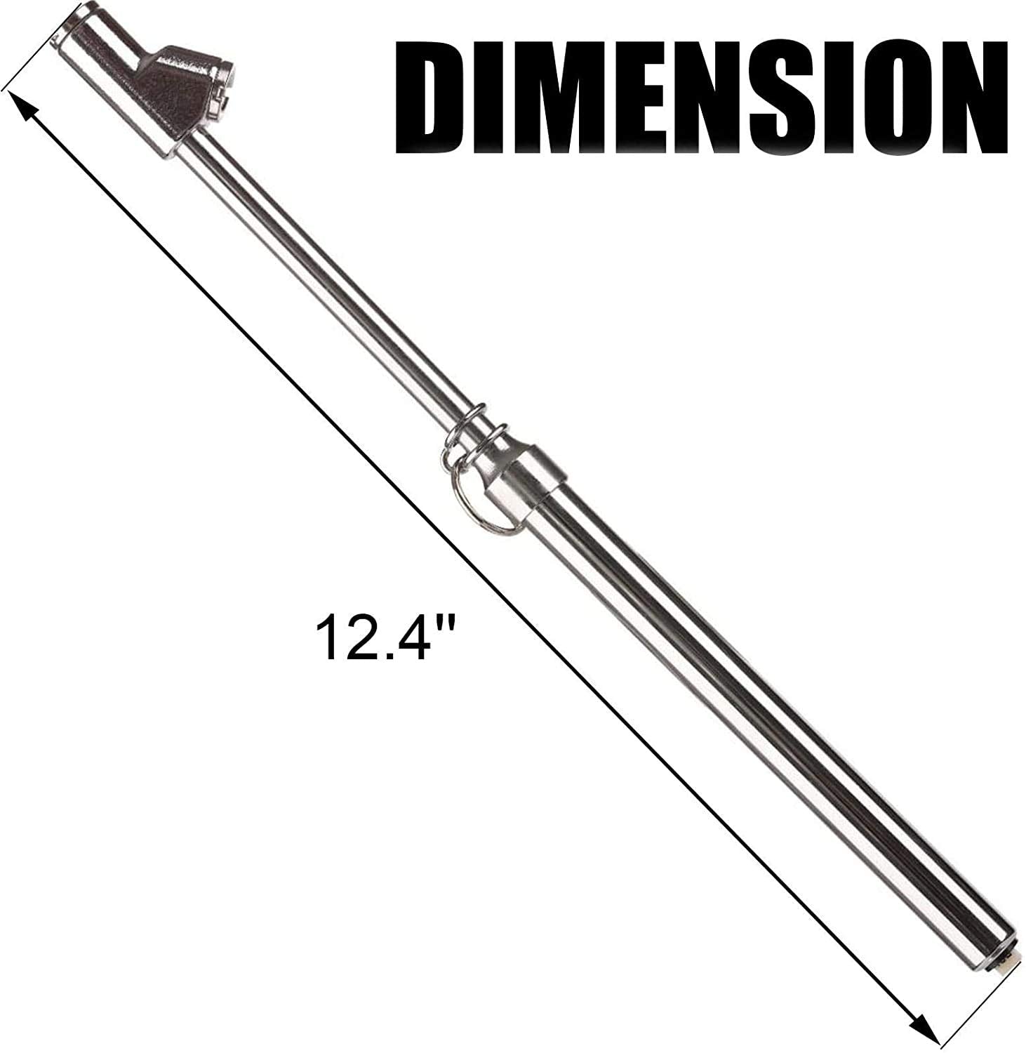 Tire Pressure Gauge 10-150PSI 100-1000KPa Dual Head Chucks Silver (10 Packs) Z8058