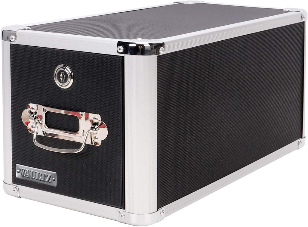 Locking CD File Cabinet, 4 Drawers, Black L2029
