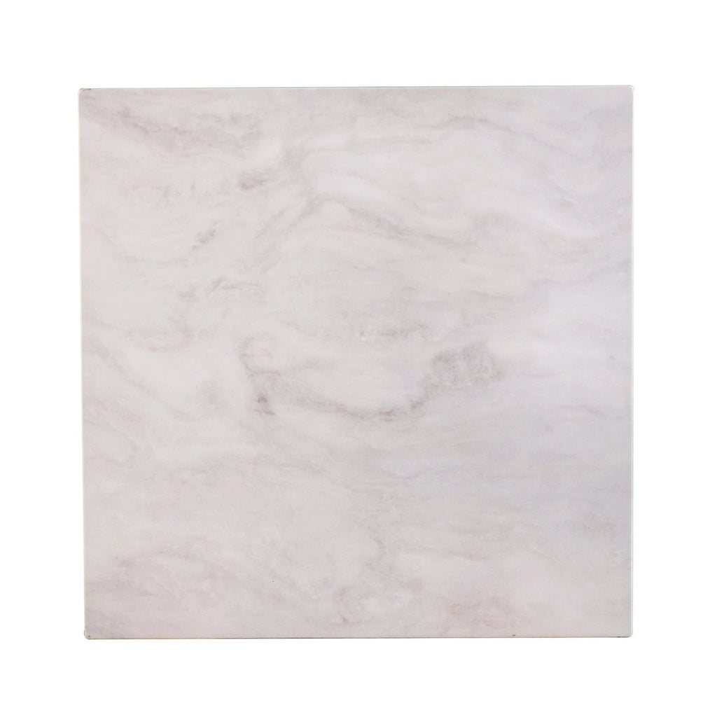 White Faux Marble End Table E856671
