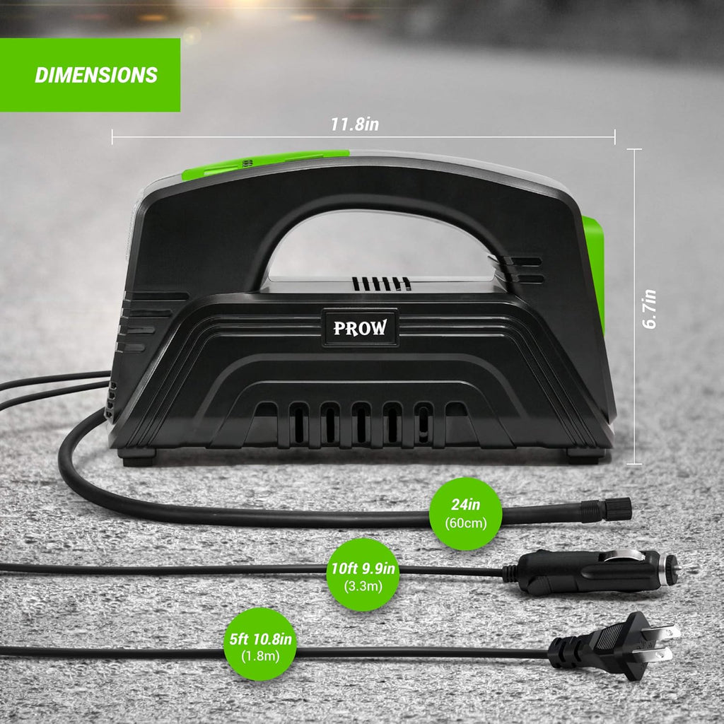 Electric Air Compressor Tire Inflator AC/DC Portable with Digital Pressure Gauge O628274