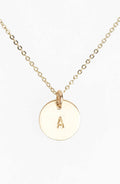 14K Gold Fill Initial Mini Circle Necklace O34335