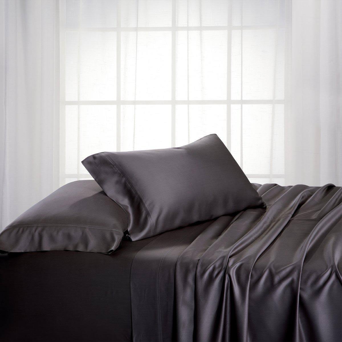 Charcoal Bamboo Cotton Blend California King Bed Sheets U9875