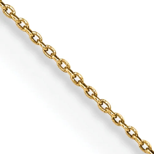 14K Yellow Gold Ultra-thin Cable Pendant Chain Necklace (20 Inches x 0.75mm) A5057