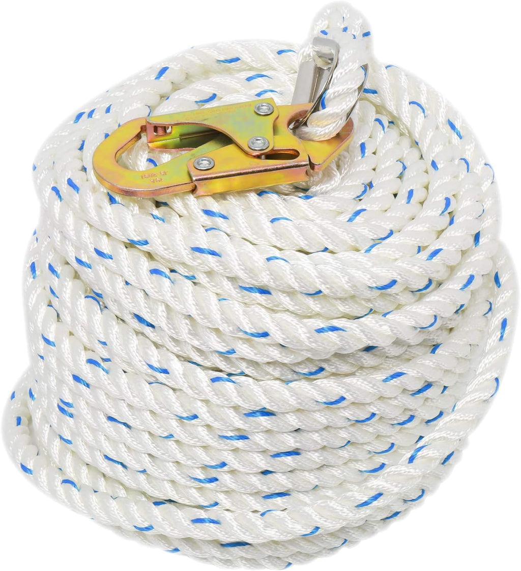 5/8 Inch 150ft Fall Protection Vertical Lifeline Rope with Snap Hook P69952