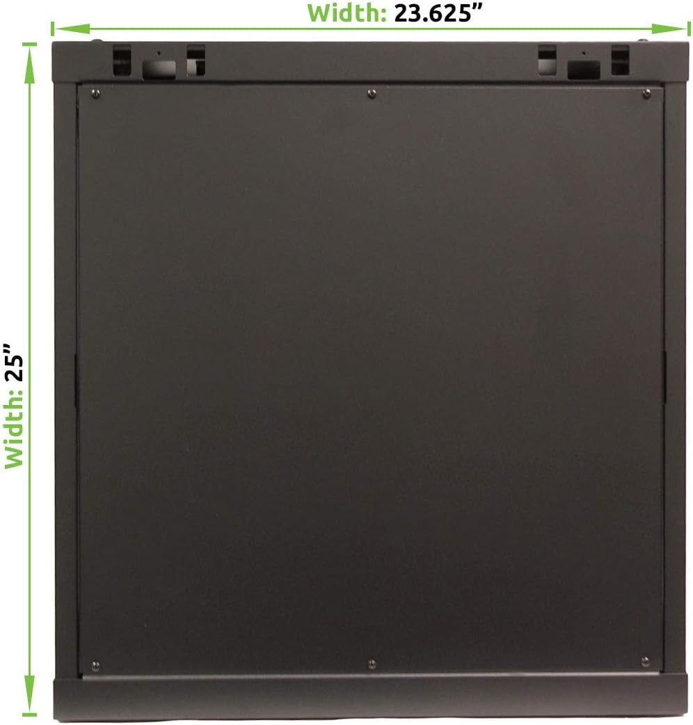 12U Wall Mount 19 Inch Server Cabinet Rack Enclosure Glass Door Lock J7572