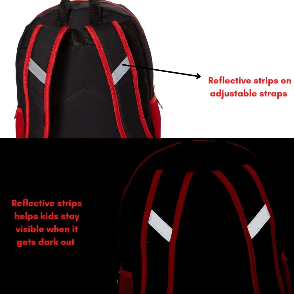 16 inch Red Black Spiderweb Backpack with Lunch Box and Water Bottle C8646
