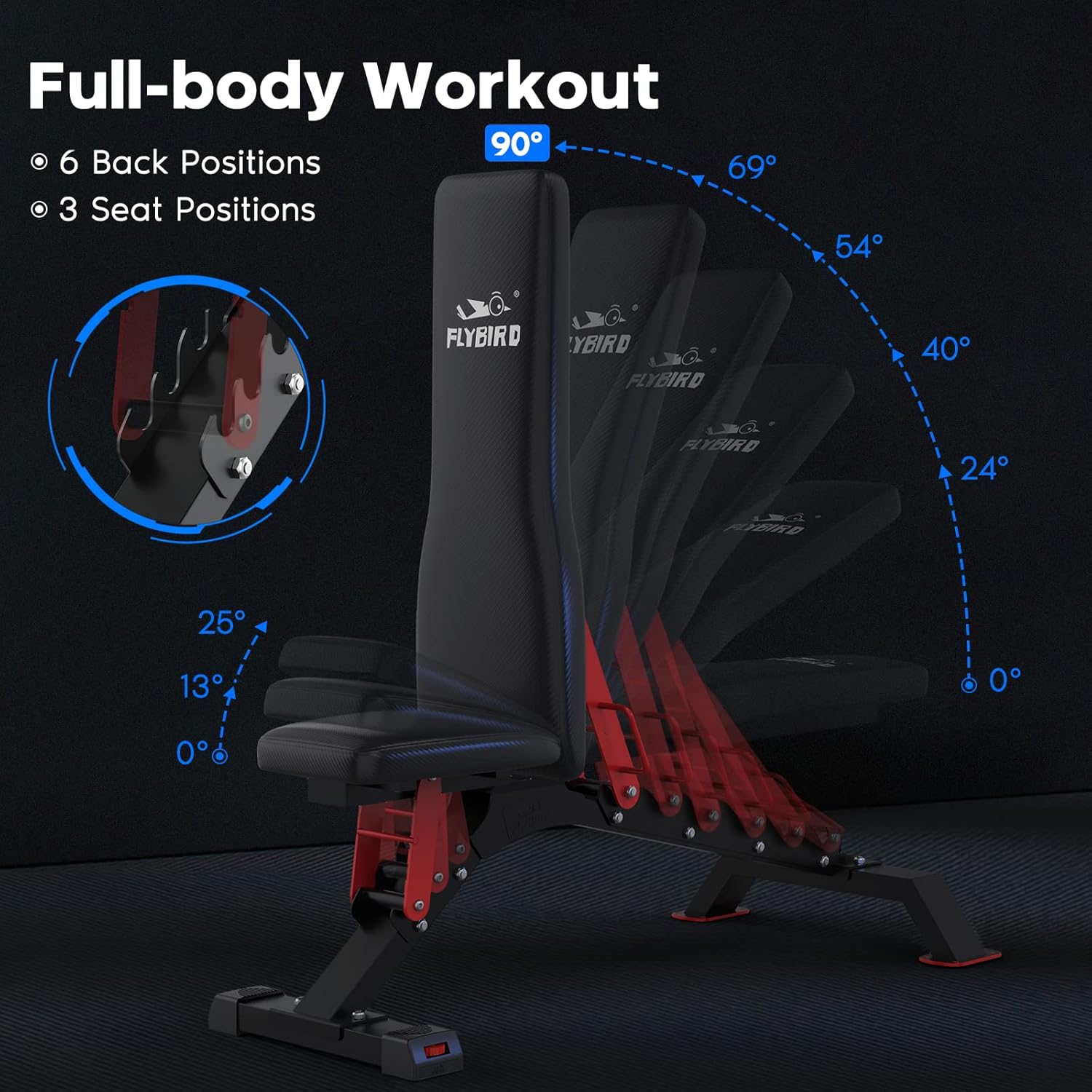 1100LBS Adjustable Weight Bench E604426