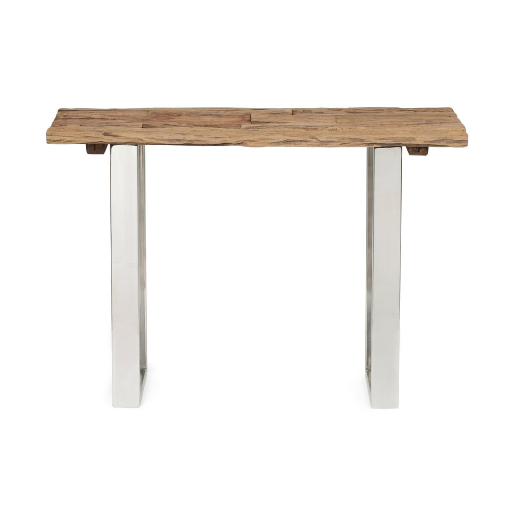 Natural Wood and Iron Console Table T9484