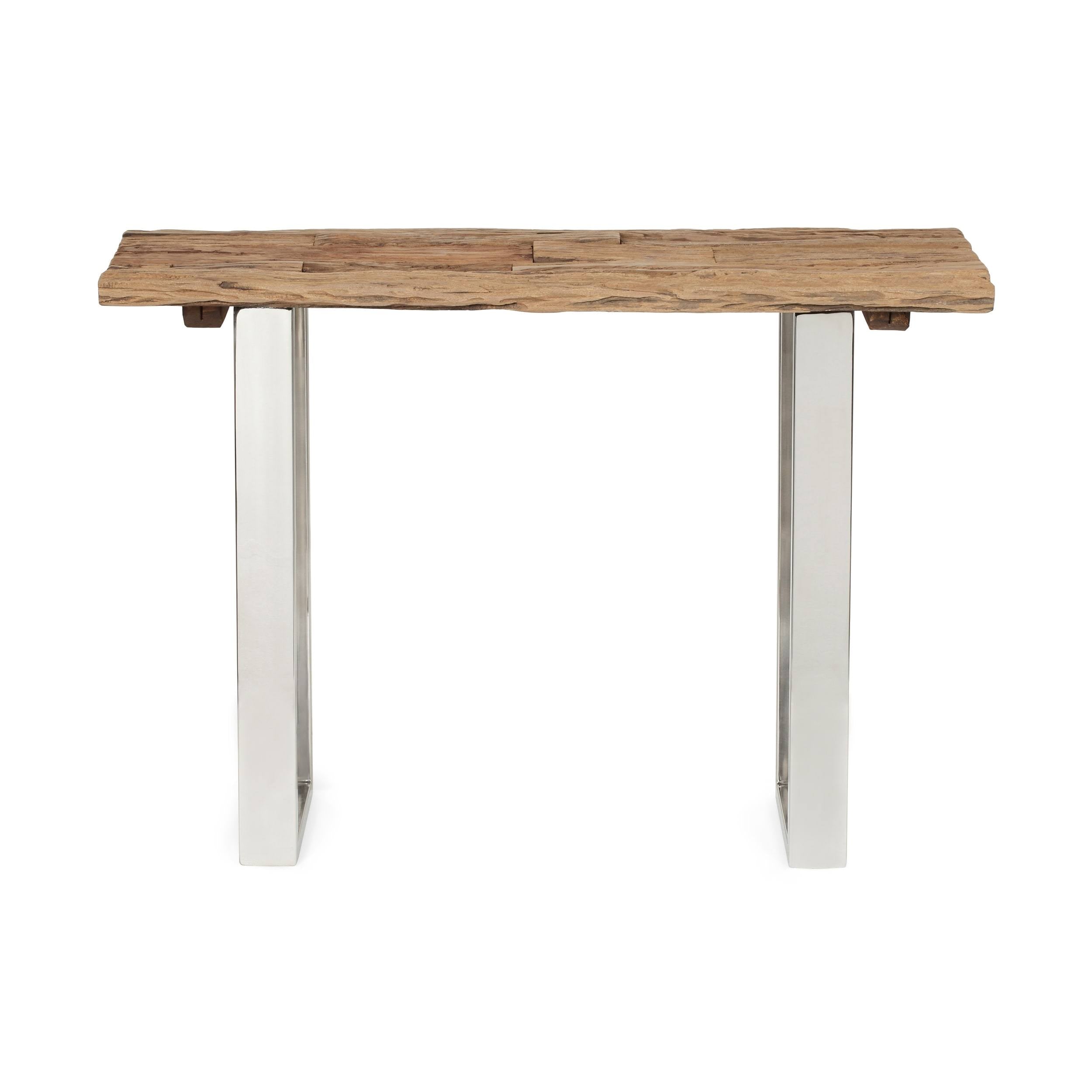 Natural Wood and Iron Console Table T9484