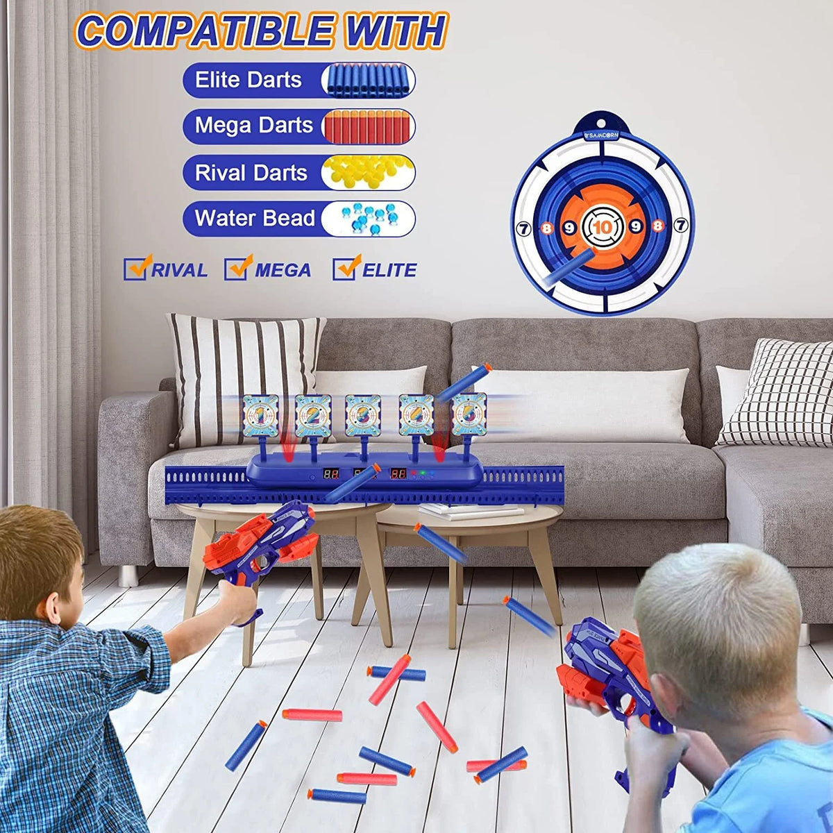 Electronic Shooting Target with Auto Reset for Nerf Gun Practice K9069