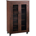 Vintage Walnut 5-Shelf Rolling Storage Cabinet M440986
