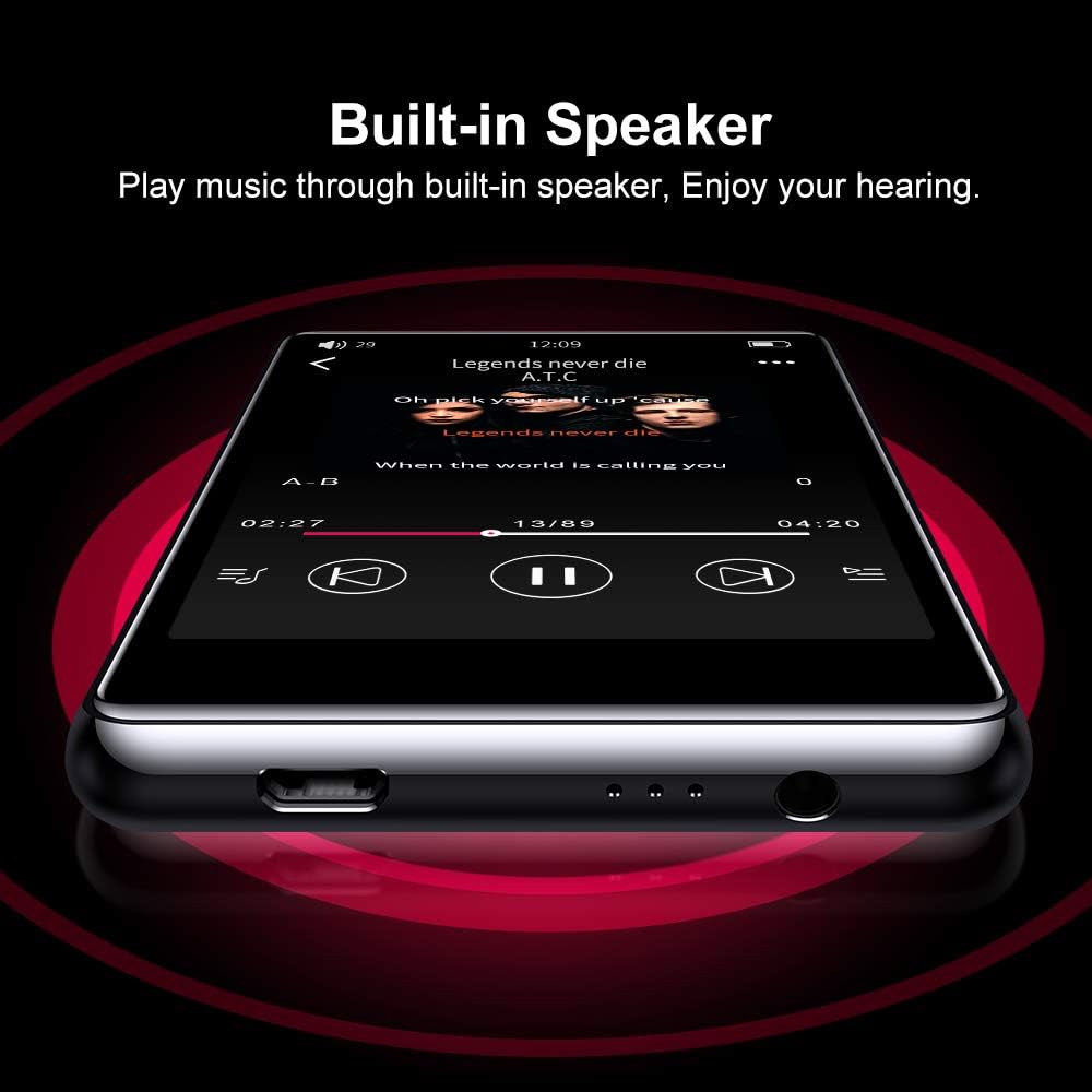 16GB Bluetooth MP3 Player with Touchscreen, FM Radio, Micro SD Slot, Headphones + Case, Pack of 2 J519