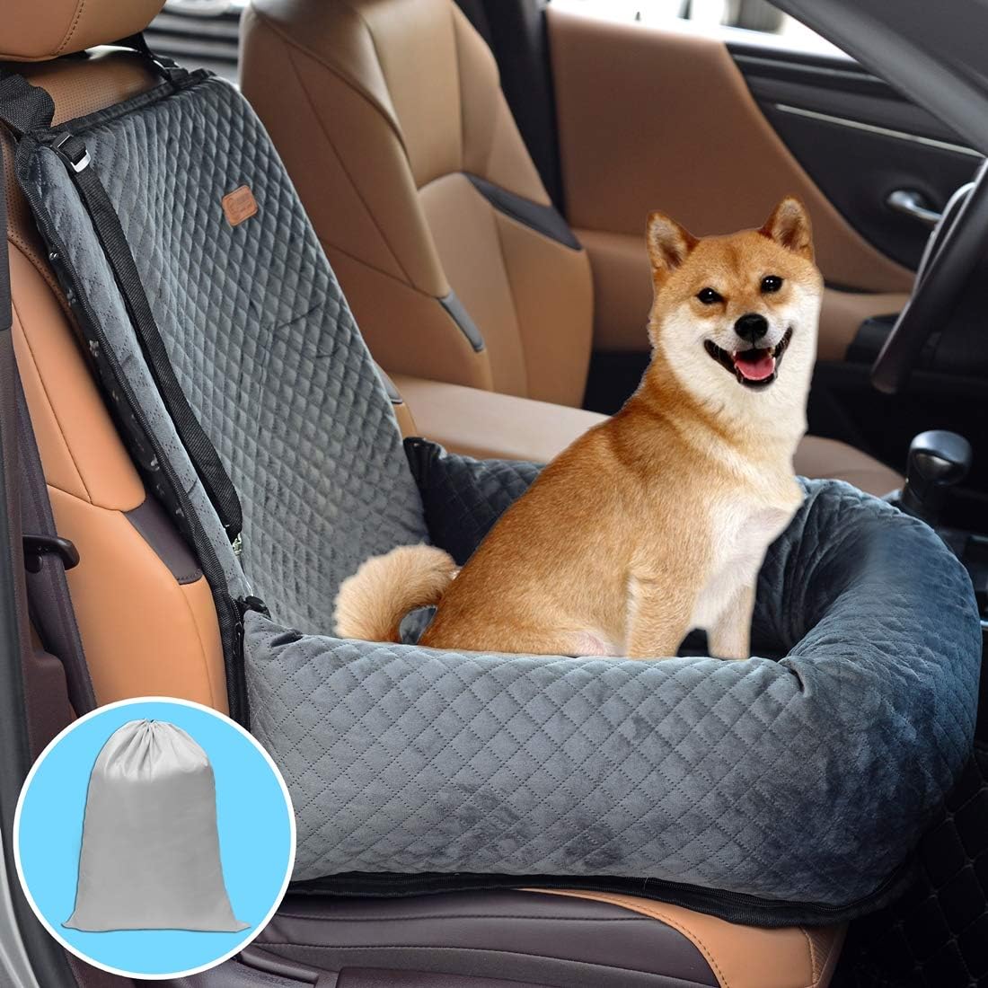 Gray Dog Car Seat Pet Travel Safety Seat X205