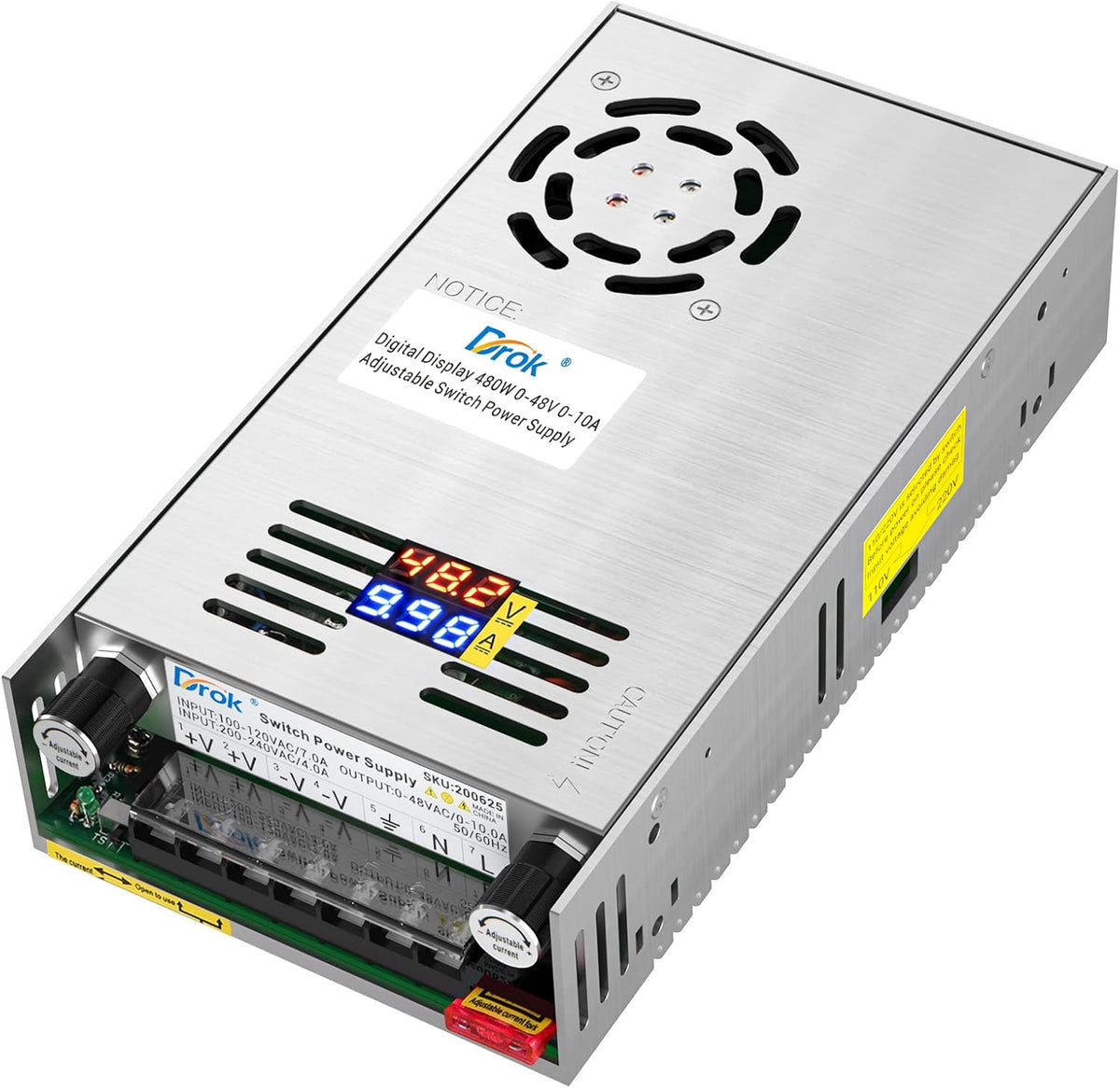 24V 20A 480W Buck Converter Dual Display Variable Adjustable Regulated Switching Voltage Transformer A162