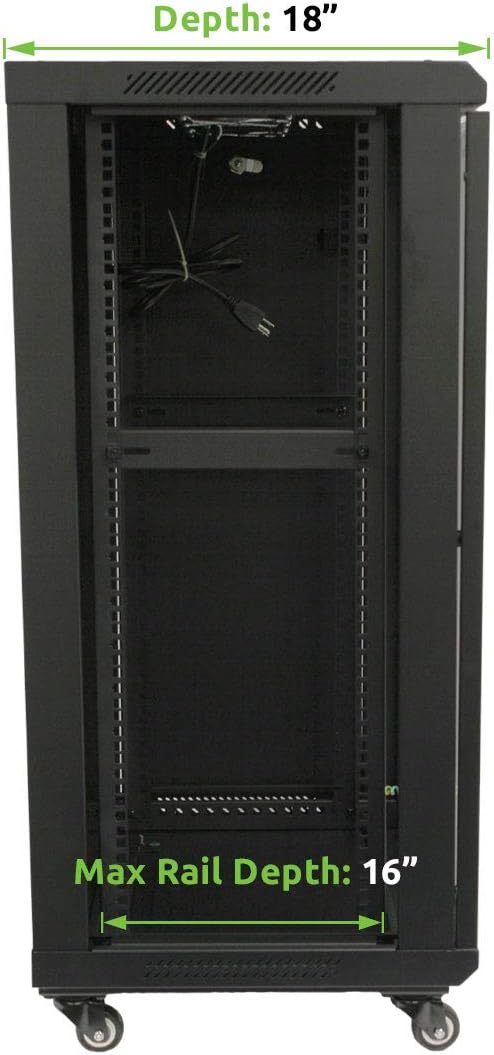 18U Wall Mount Network Server Cabinet Rack Enclosure Glass Door Lock V9640