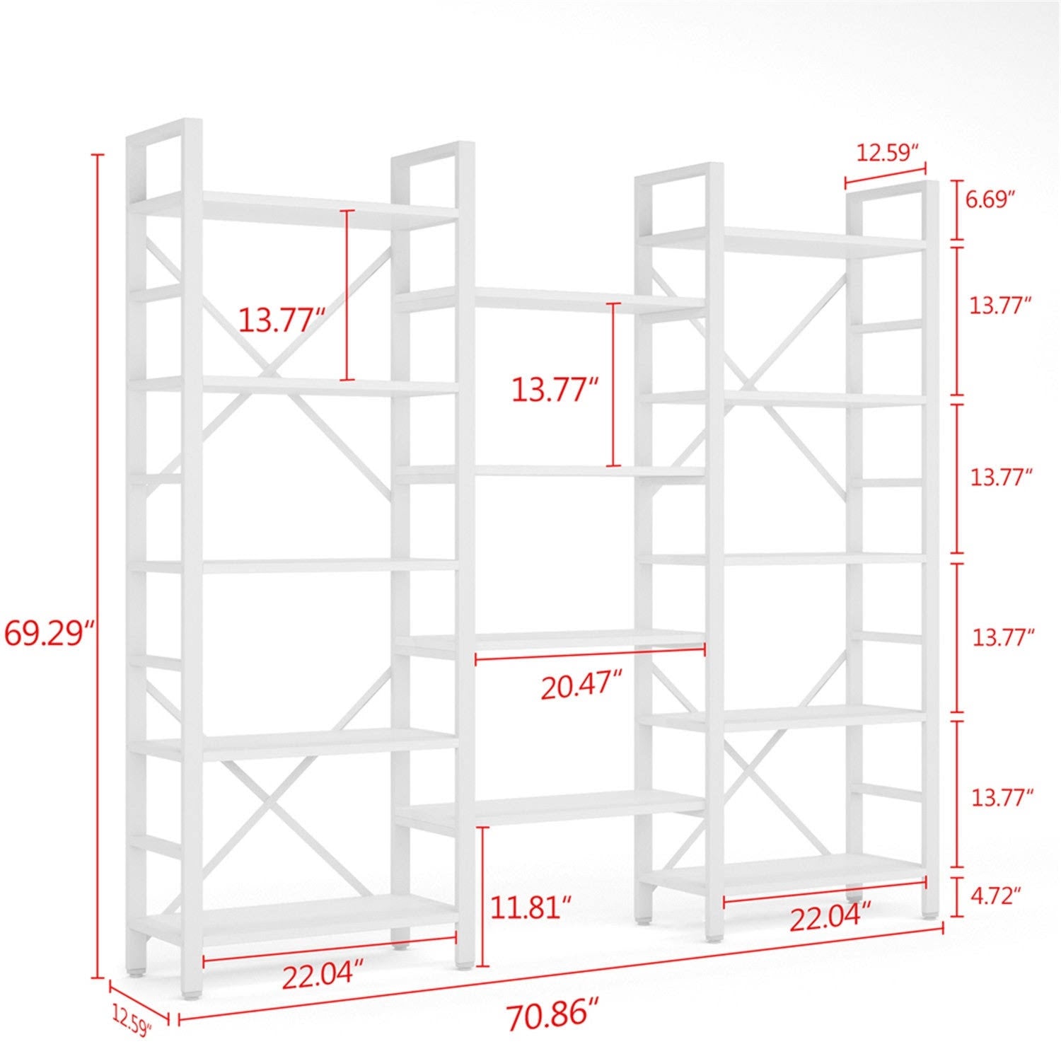 Gold 5-Shelf Bookcase T4916