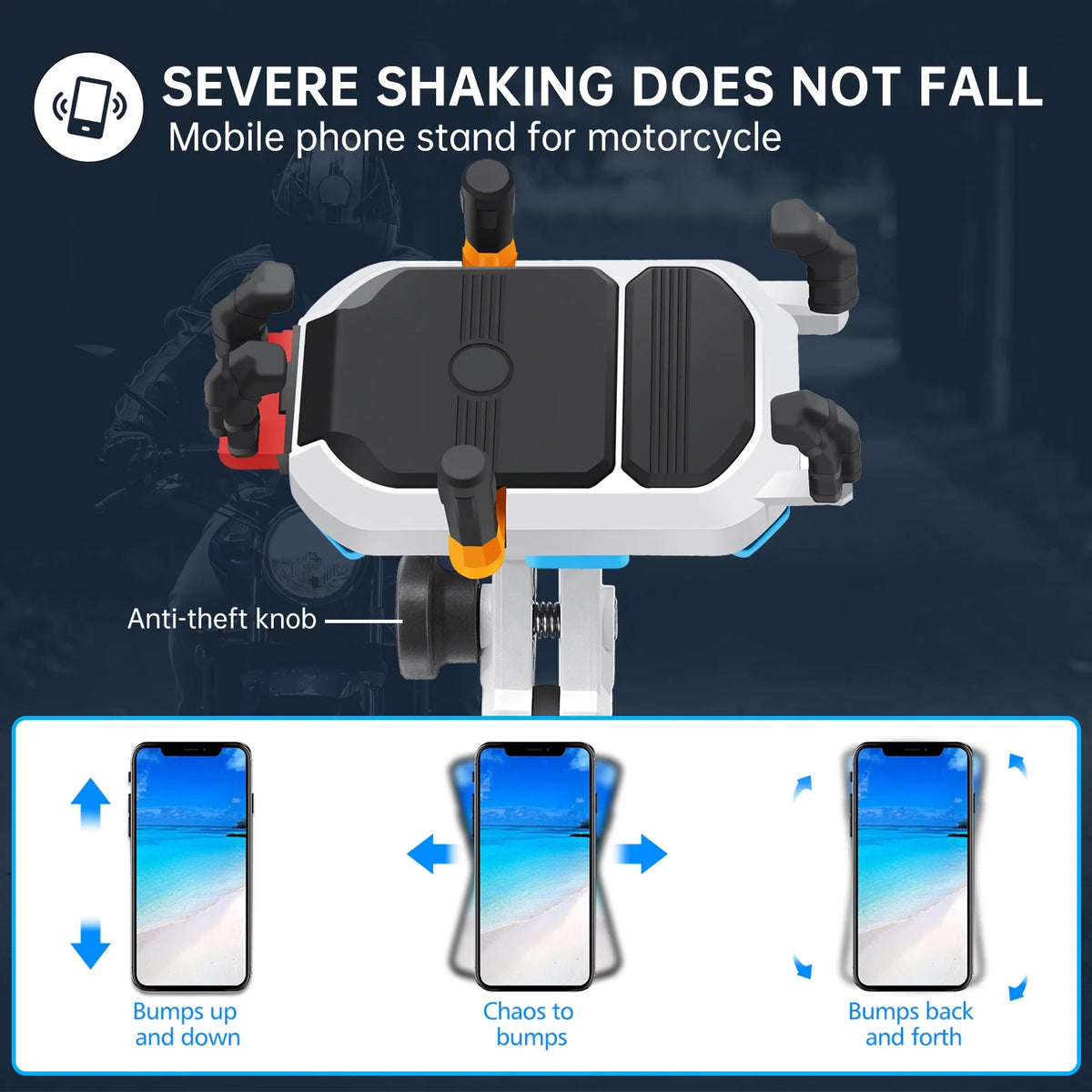 Waterproof Motorcycle Phone Mount Holder with 360° Rotation Handlebar Mount C9666