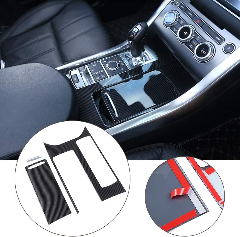 Carbon Fiber Style Center Console Gear Shift Cover Panel Trim (Pack of 3) W833