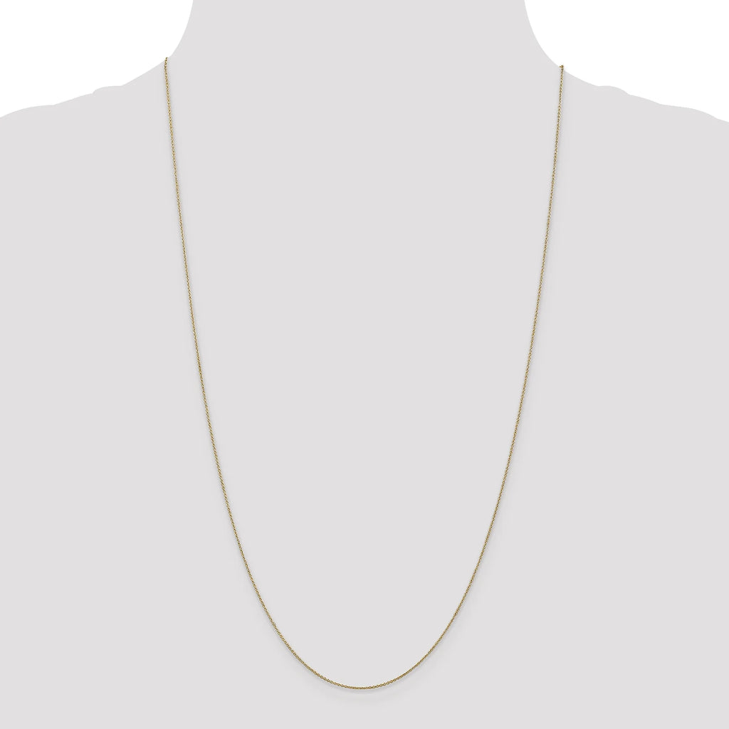 14K Yellow Gold Ultra-thin Cable Pendant Chain Necklace (20 Inches x 0.75mm) A5057