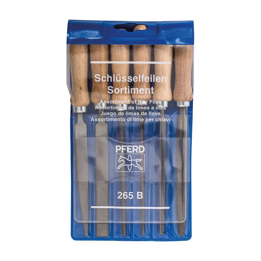 Key File Set 6 Files 4 inch with Wooden Handles I472