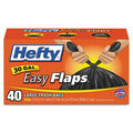Hefty Easy Flaps Trash Bags 30 Gal 0.85 Mil 30 x 33 Black 240 /carton Q7130