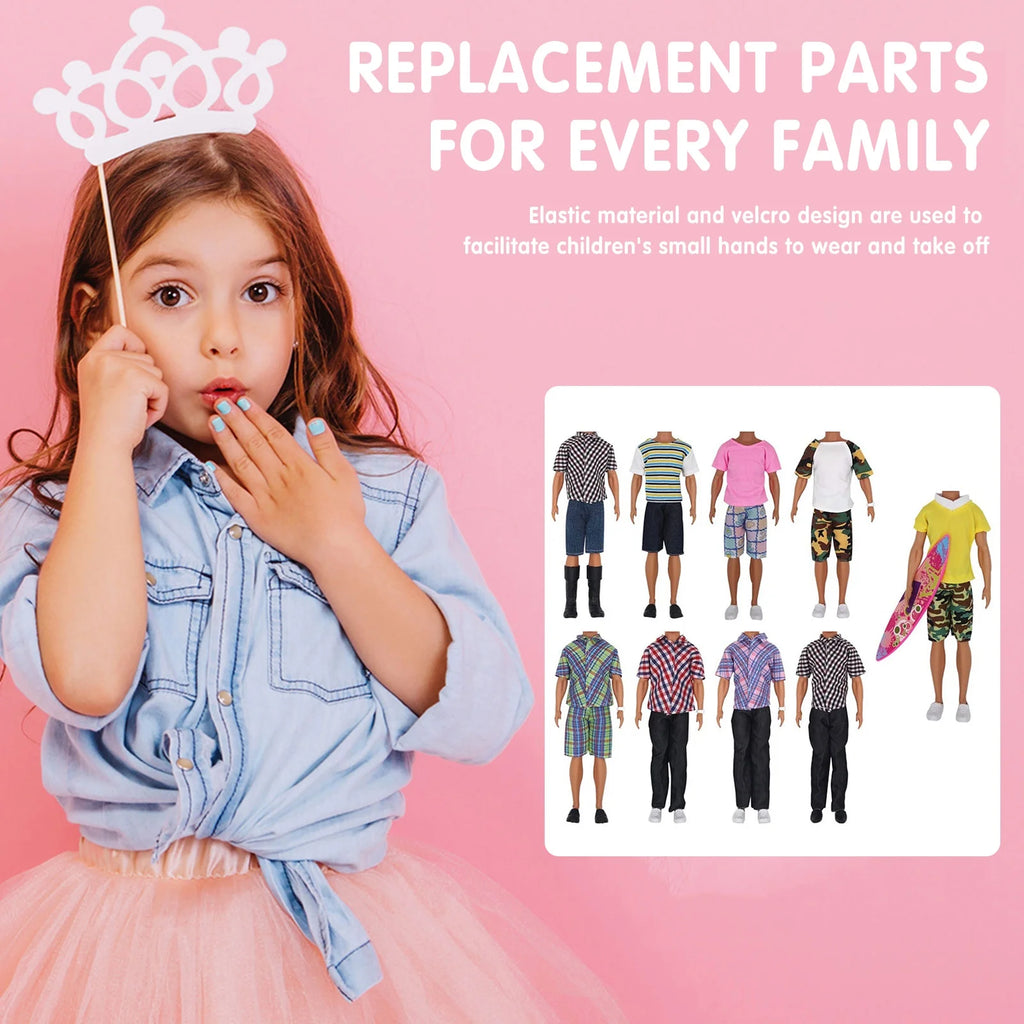 16 Pieces Boyfriend Dolls Clothing Shoes Handmade 11inch Toys E9534