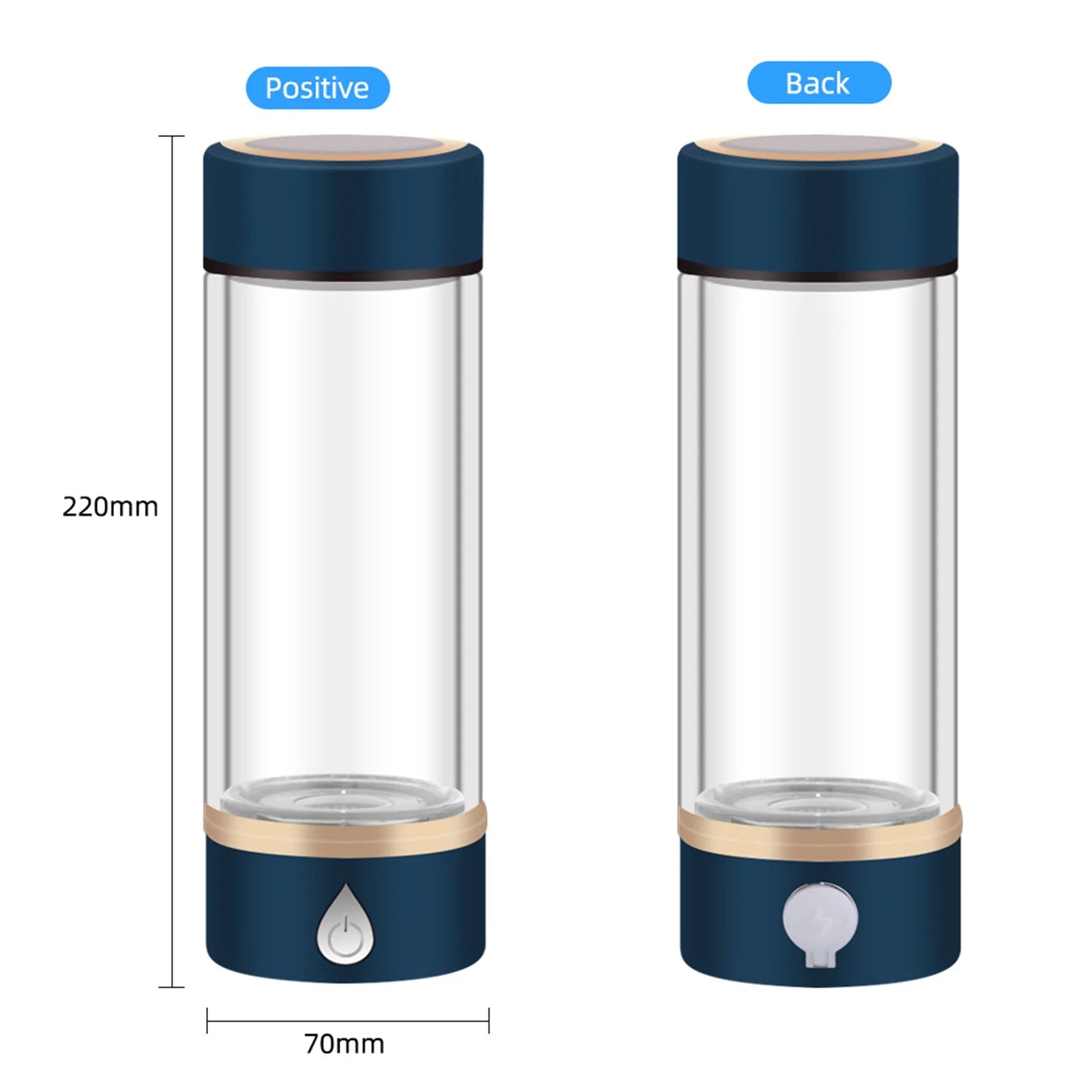 Portable Hydrogen-Rich Generator Bottle Glass Cup F1689