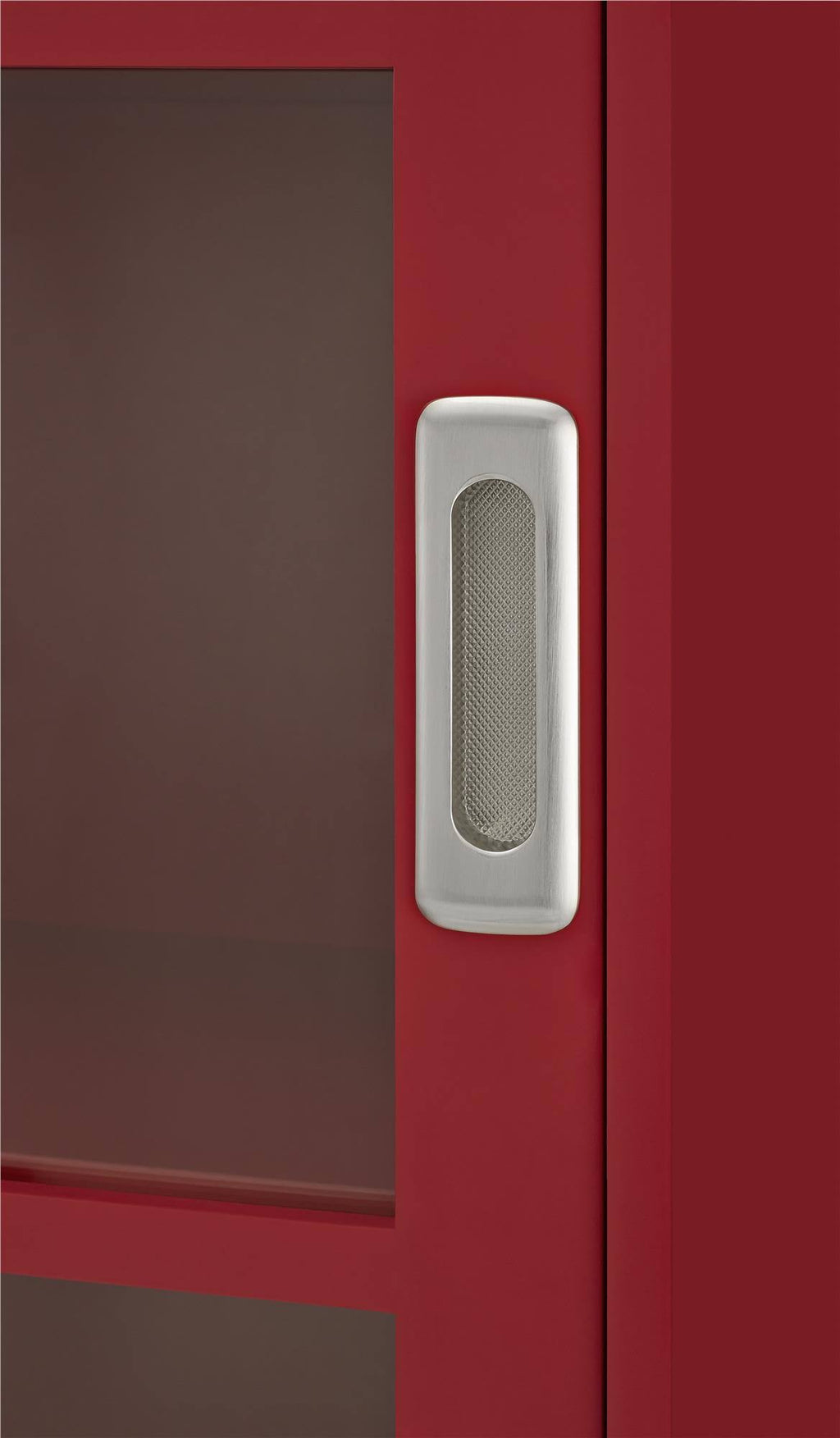 Red Bookcase with Sliding Glass Doors C24316