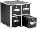 Locking CD File Cabinet, 4 Drawers, Black L2029