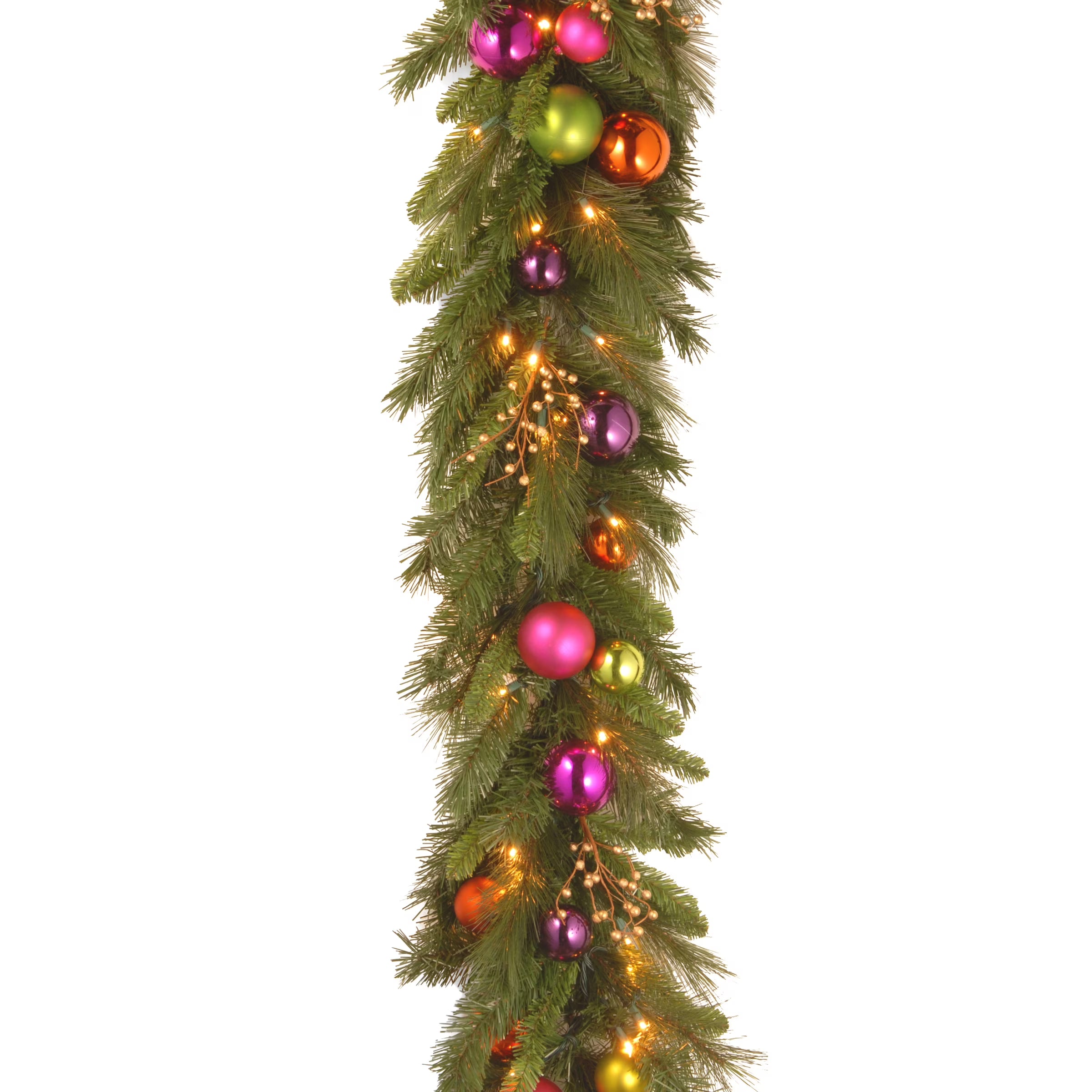 Pre-Lit Artificial Christmas Garland, Green, White Lights, 6 Feet S571801