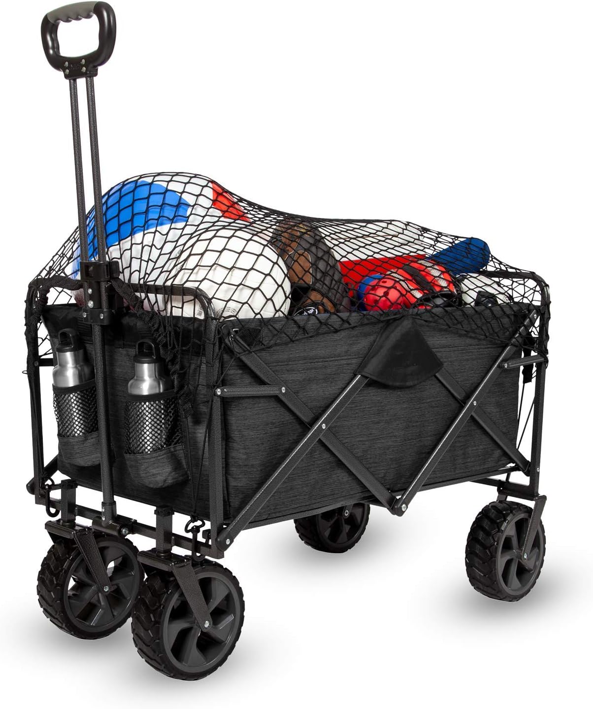 Collapsible Outdoor Folding Wagon with Cargo Net U25477