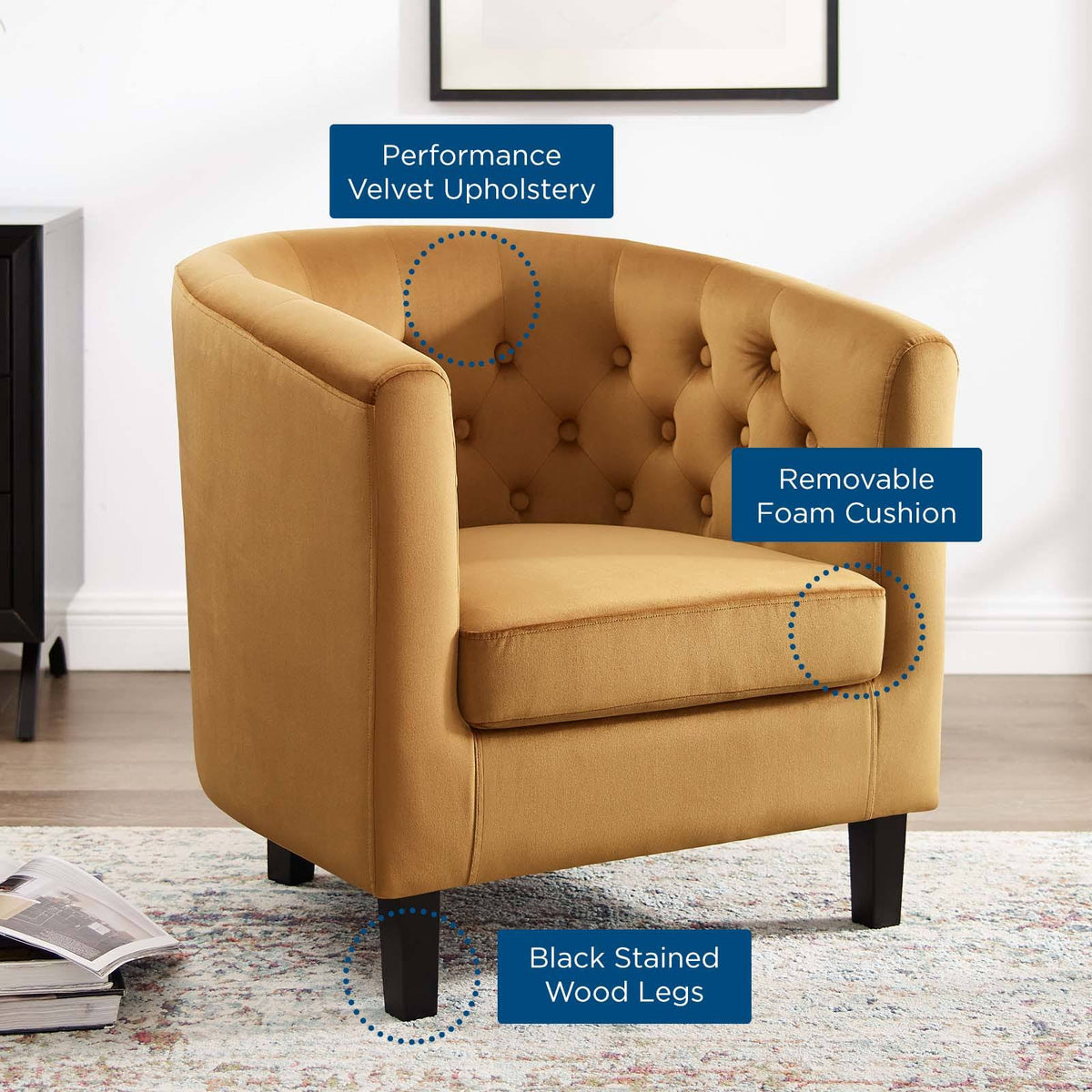 Light Gray Velvet Armchair U339